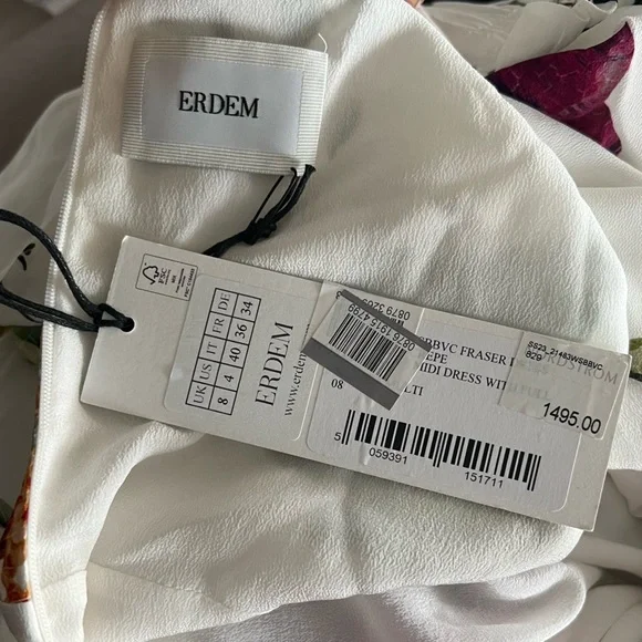 Erdem Brealey Bouquet Pattern Fraser Dress Size US4 | UK8 New with Tag - Picture 13 of 17